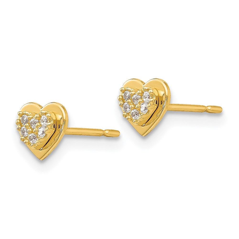 Sprinkle Spark 14k Madi K CZ Children's Heart Post Earrings