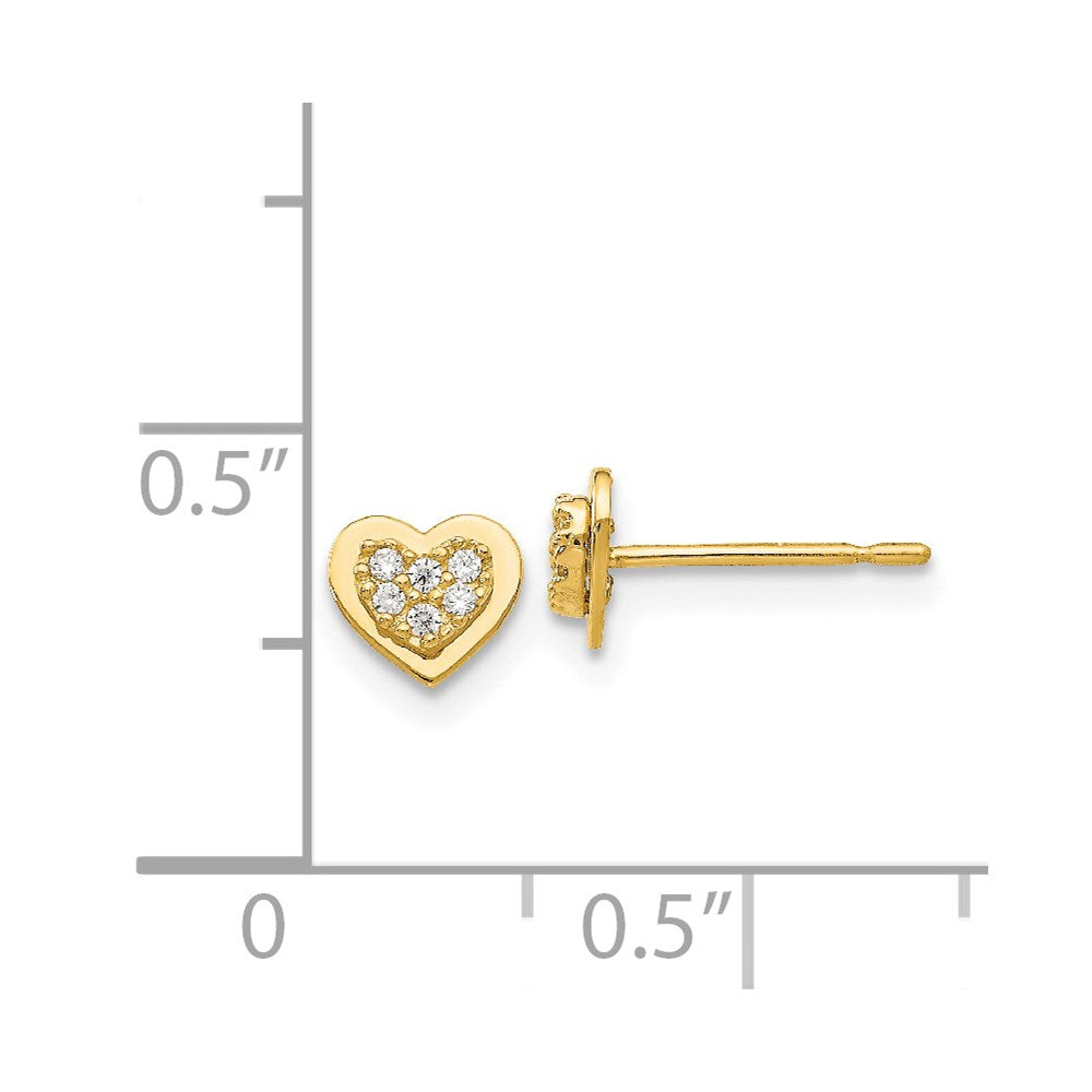 Sprinkle Spark 14k Madi K CZ Children's Heart Post Earrings