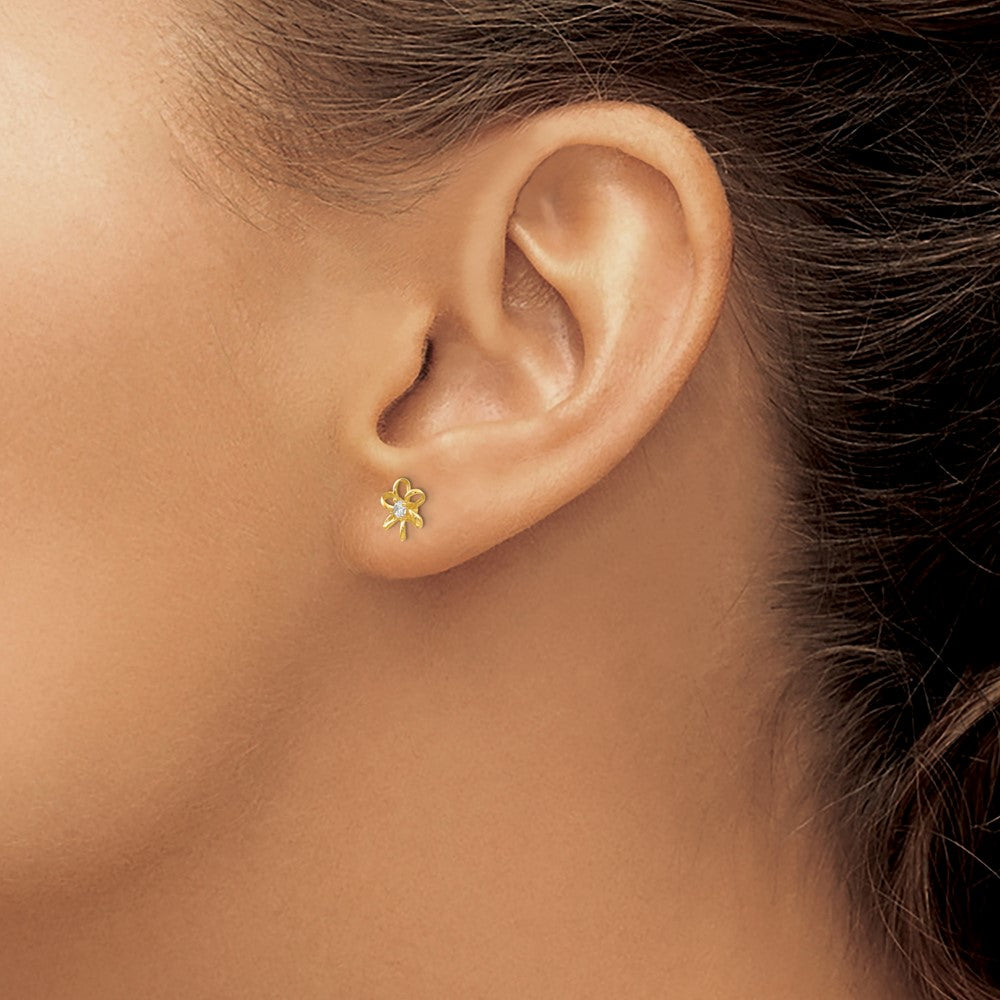 Muffin Bug 14k Madi K CZ Children's Flower Post Earrings
