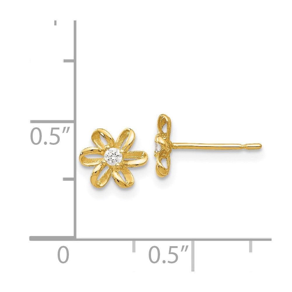 Muffin Bug 14k Madi K CZ Children's Flower Post Earrings