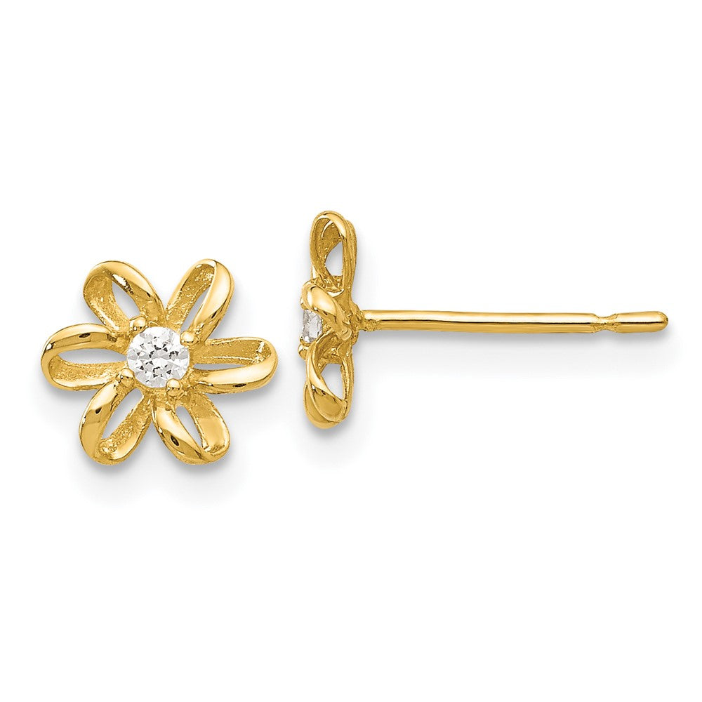 Muffin Bug 14k Madi K CZ Children's Flower Post Earrings