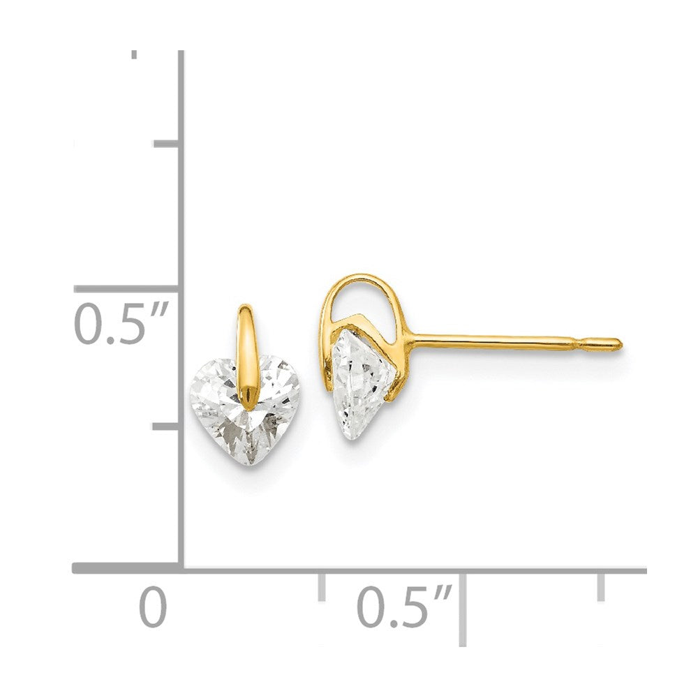 Peanut Boo 14k Madi K CZ Children's Heart Post Earrings