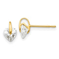 Peanut Boo 14k Madi K CZ Children's Heart Post Earrings