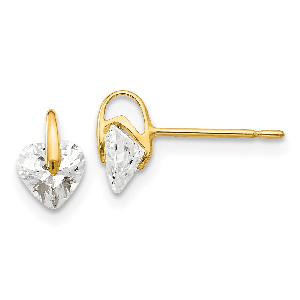 Peanut Boo 14k Madi K CZ Children's Heart Post Earrings