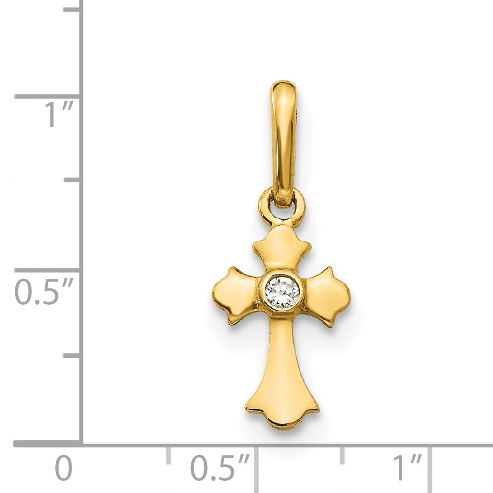 Sunbeam Bean 14k Madi K CZ Children's Cross Pendant