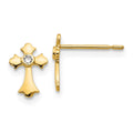 Doodle Bean 14k Madi K CZ Children's Cross Post Earrings