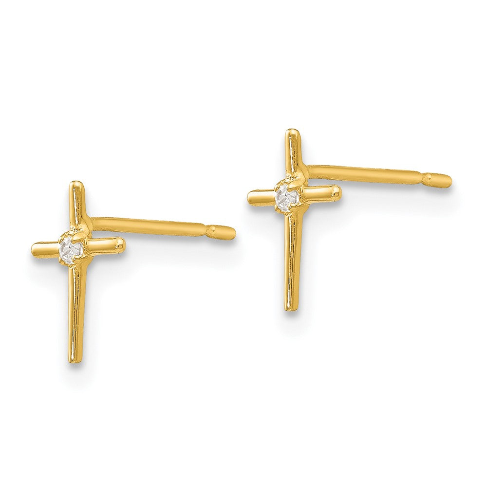 Wiggle Glow 14k Madi K CZ Children's Cross Post Earrings