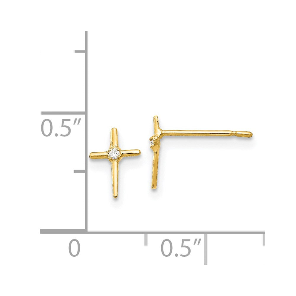 Wiggle Glow 14k Madi K CZ Children's Cross Post Earrings