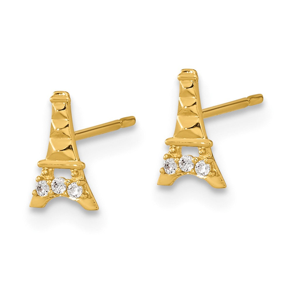 Glimmer Pie 14k Madi K Kids CZ Eiffel Tower Post Earrings