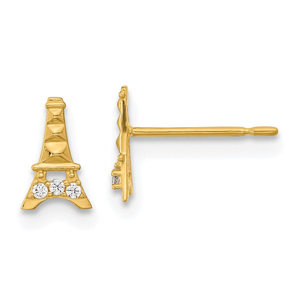 Glimmer Pie 14k Madi K Kids CZ Eiffel Tower Post Earrings