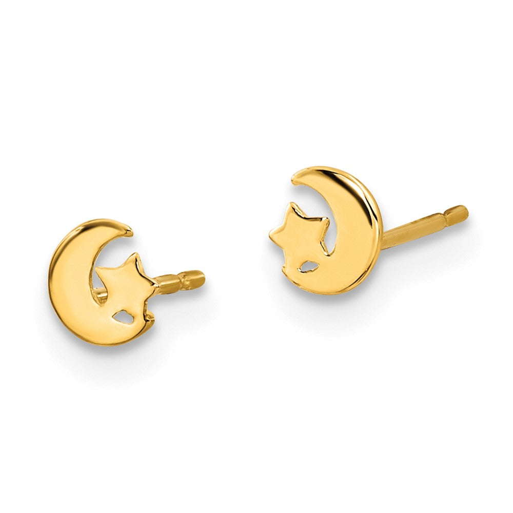 Marshmallow Bear 14k Madi K Kids Star and Moon Post Earrings