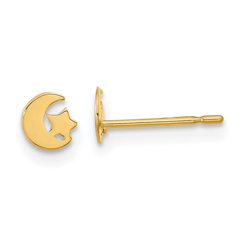 Marshmallow Bear 14k Madi K Kids Star and Moon Post Earrings