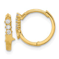 Dreamy 14k Madi K CZ Shooting Star Hinged Hoop Earrings