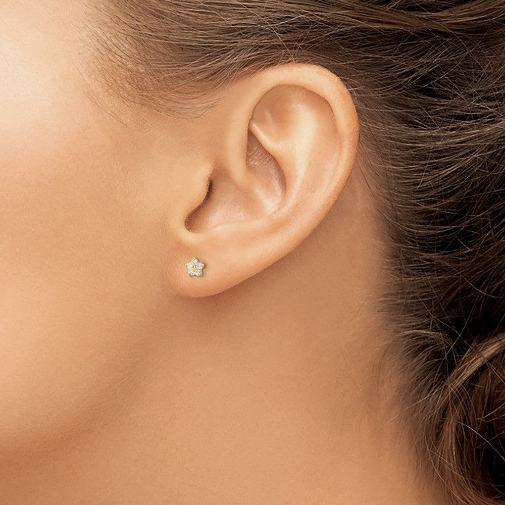 Marshmallow Bloom 14k Madi K Kids CZ Star Post Earrings