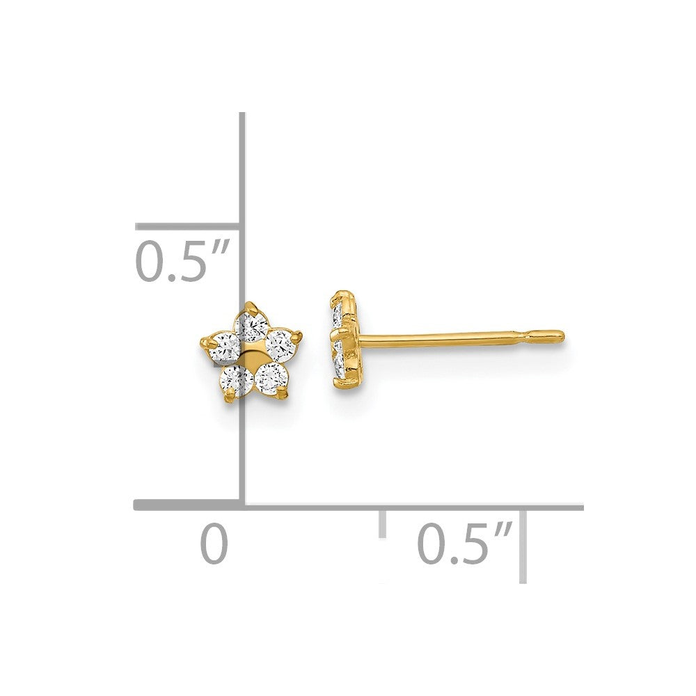 Marshmallow Bloom 14k Madi K Kids CZ Star Post Earrings
