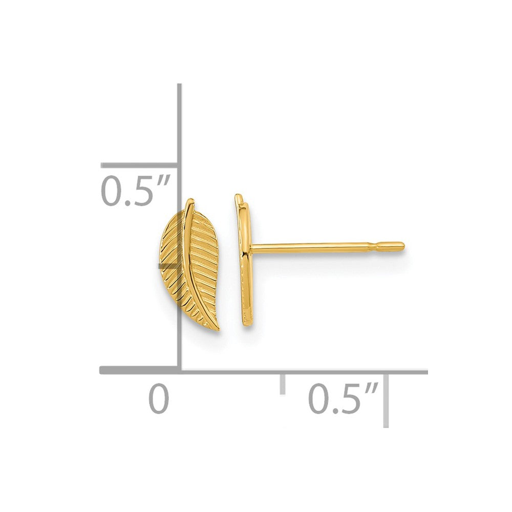 Peaches Nook 14k Madi K Kids Leaf Post Earrings