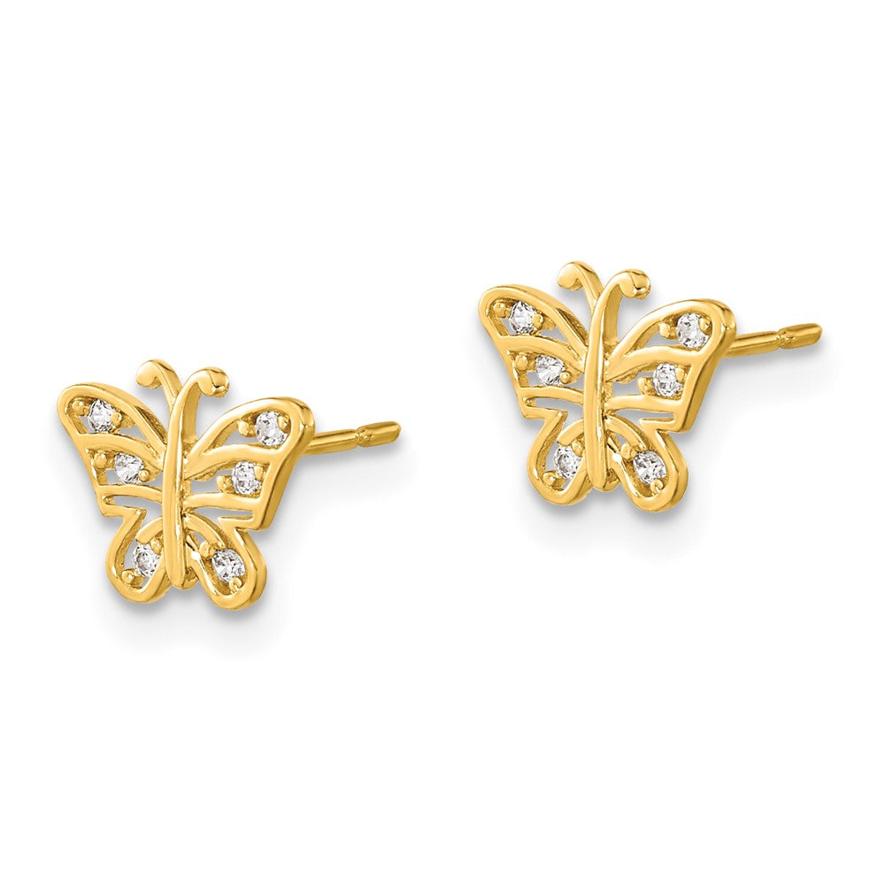 Whimsy Glow 14k Madi K Kids CZ Butterfly Post Earrings
