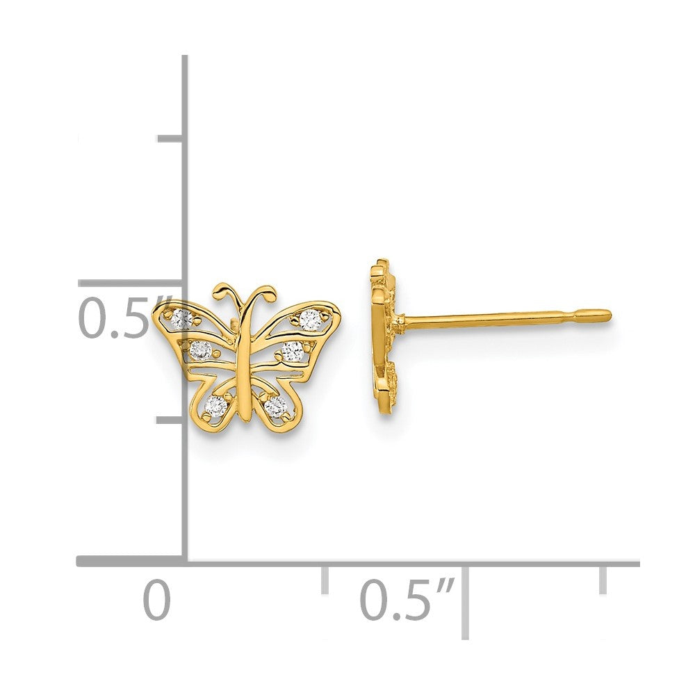 Whimsy Glow 14k Madi K Kids CZ Butterfly Post Earrings