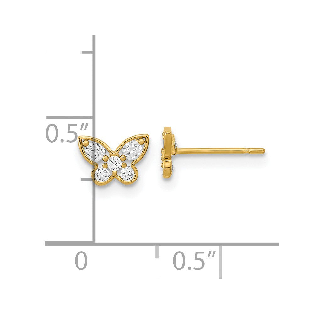 Sunbeam Nest 14k Madi K Madi K Kids CZ Butterfly Post Earrings