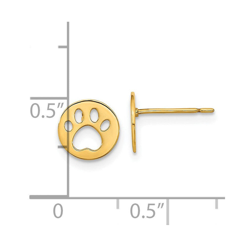 Pip Pie 14k Madi K Kids Pawprint Post Earrings