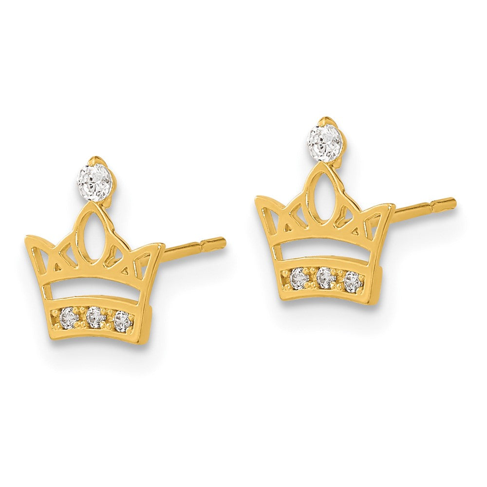 Ripple 14k Madi K Kids CZ Crown Post Earrings