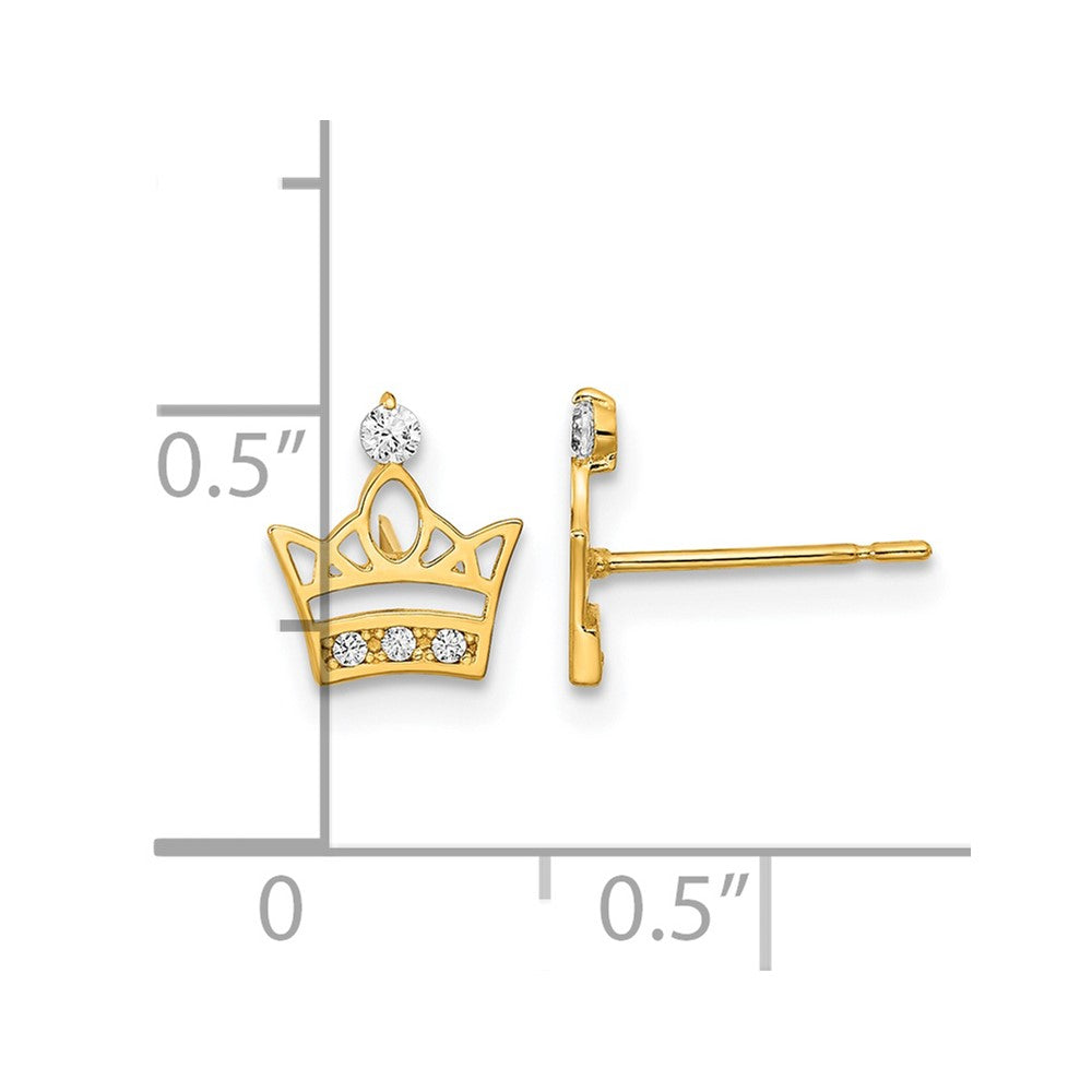 Ripple 14k Madi K Kids CZ Crown Post Earrings