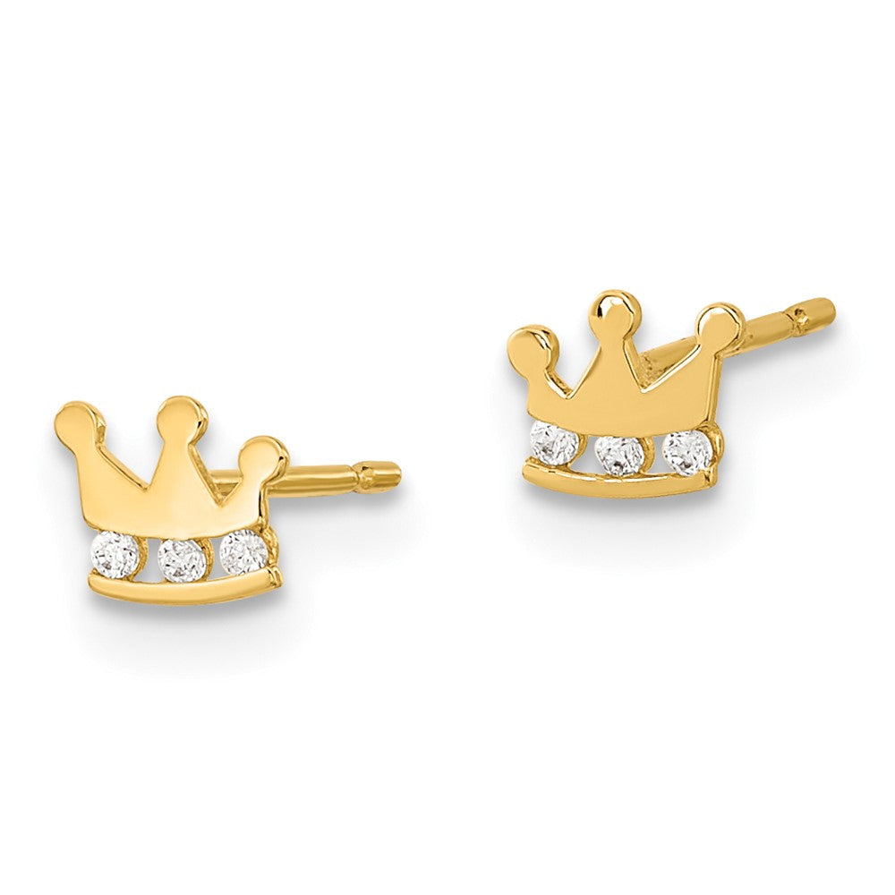 Cotton Shine 14k Madi K Kids CZ Crown Post Earrings