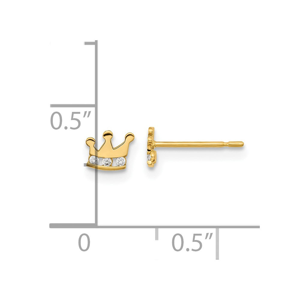 Cotton Shine 14k Madi K Kids CZ Crown Post Earrings