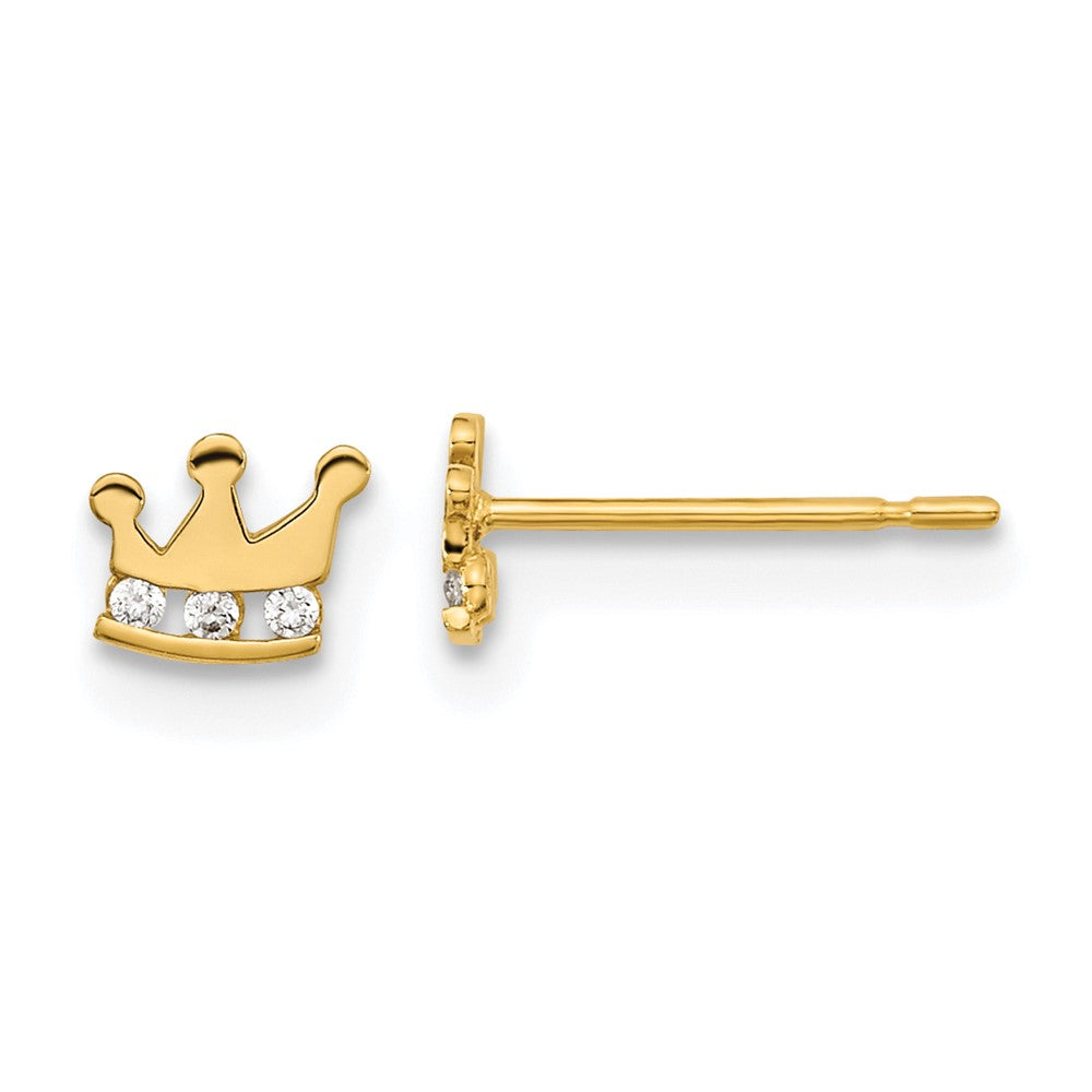 Cotton Shine 14k Madi K Kids CZ Crown Post Earrings