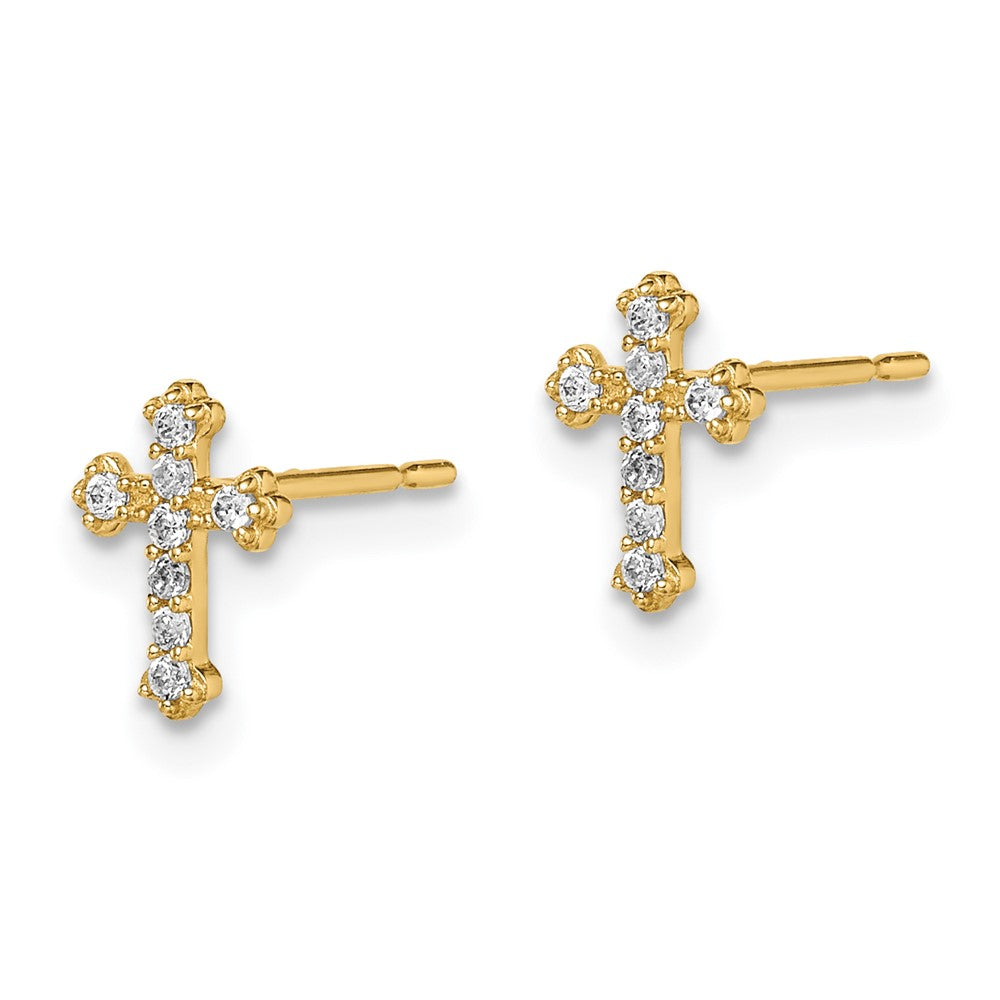 Sweetpea Joy 14k Madi K CZ Cross Post Earrings