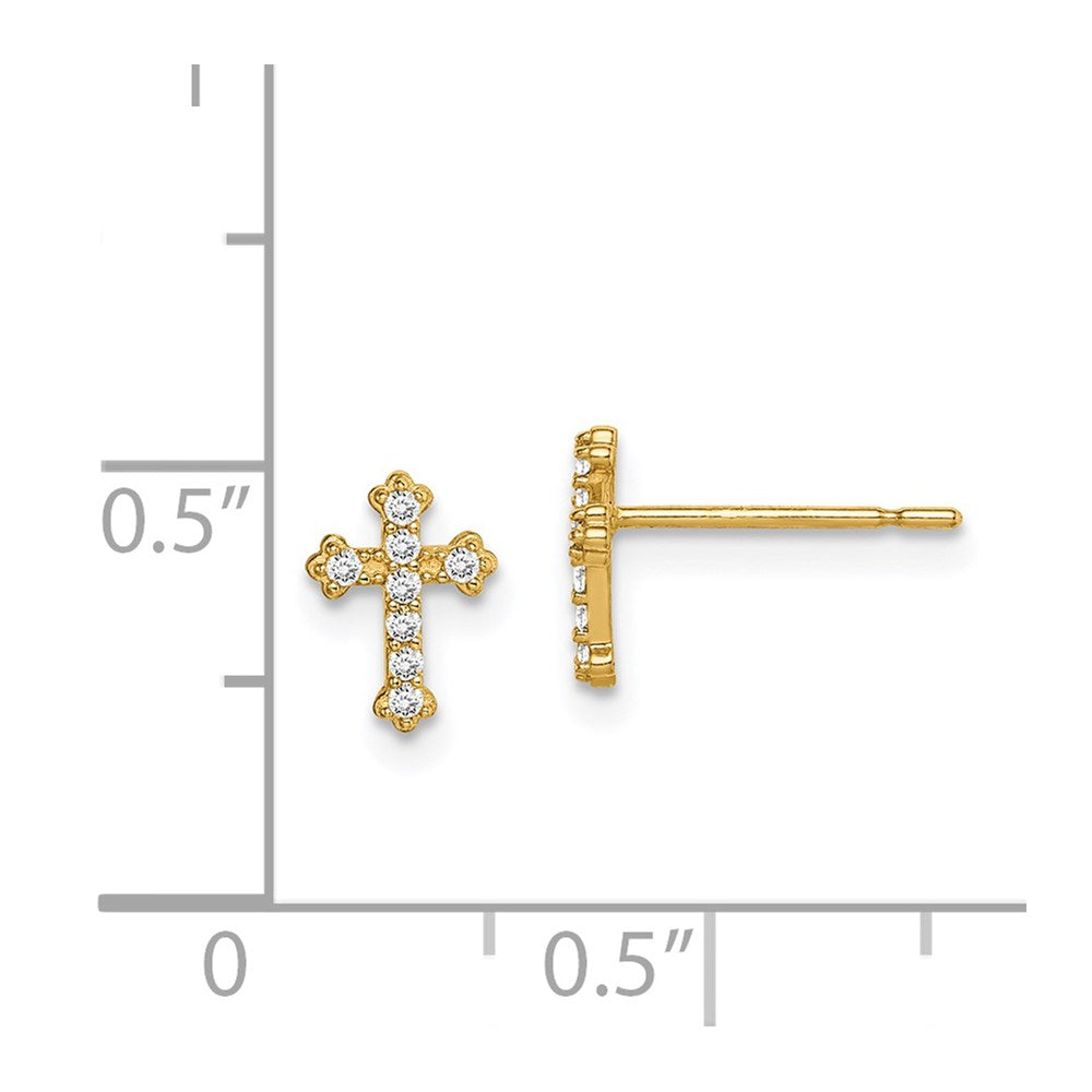 Sweetpea Joy 14k Madi K CZ Cross Post Earrings