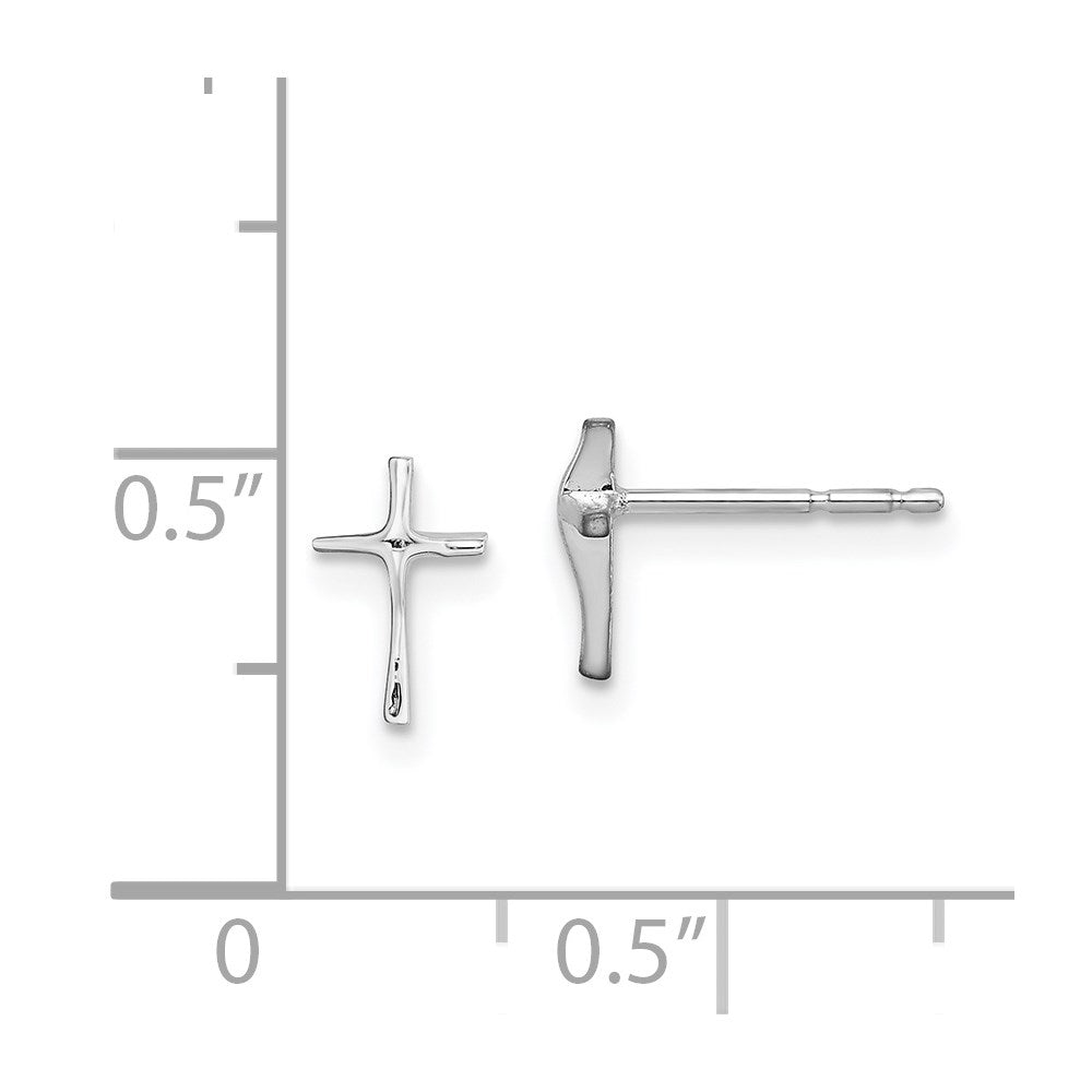 Cotton Buddy 14k Madi K White Gold Cross Post Earrings