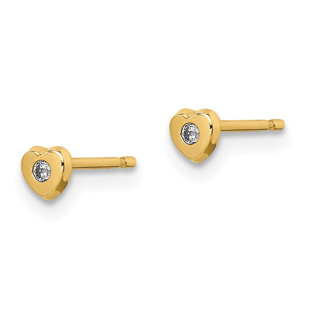 Wobbles Cloud 14k Madi K CZ Heart Post Earrings