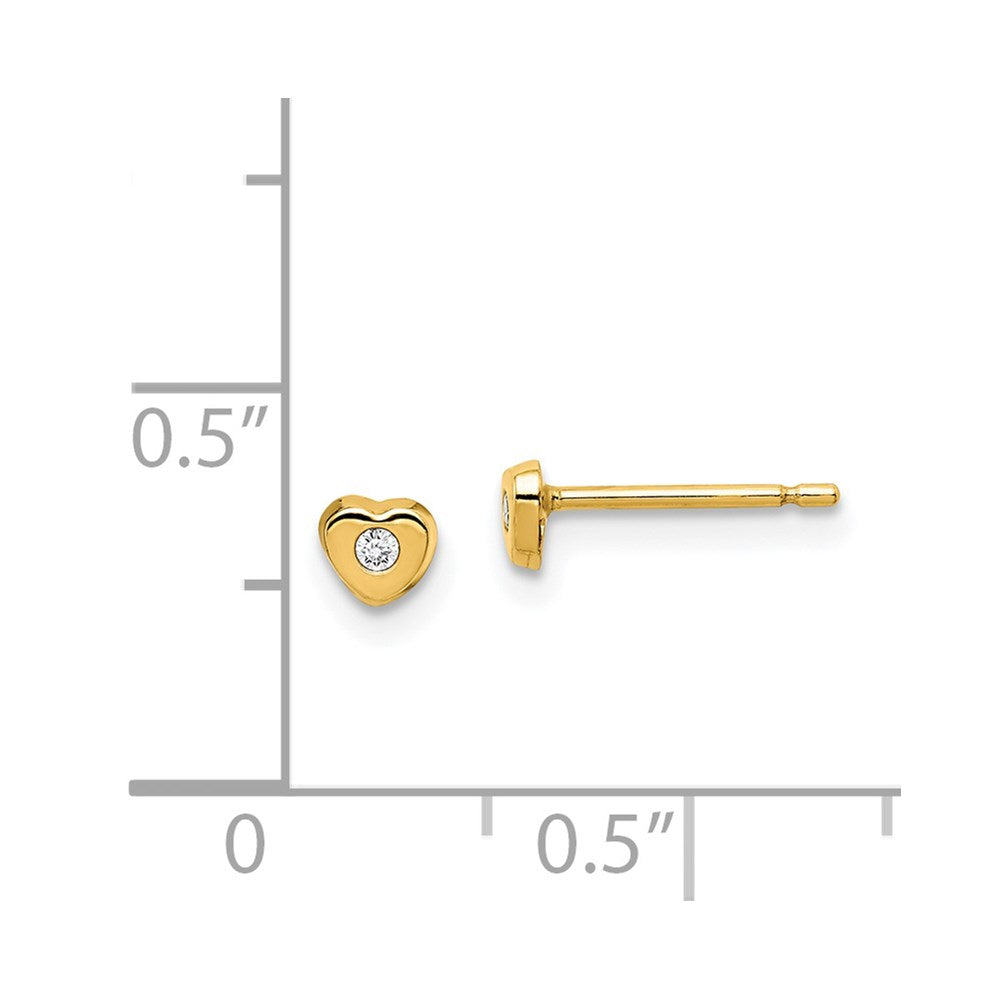 Wobbles Cloud 14k Madi K CZ Heart Post Earrings