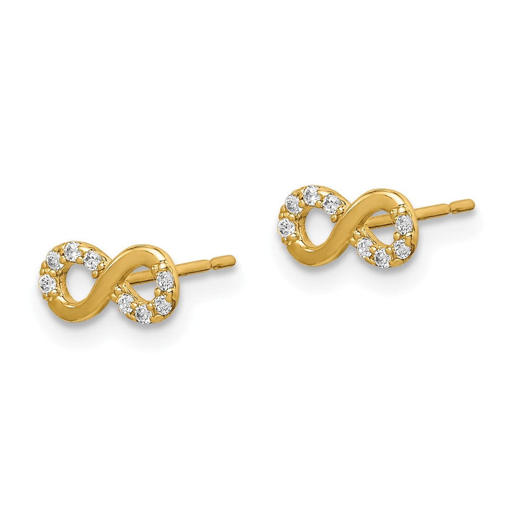Peaches 14k Madi K CZ Infinity Symbol Post Earrings