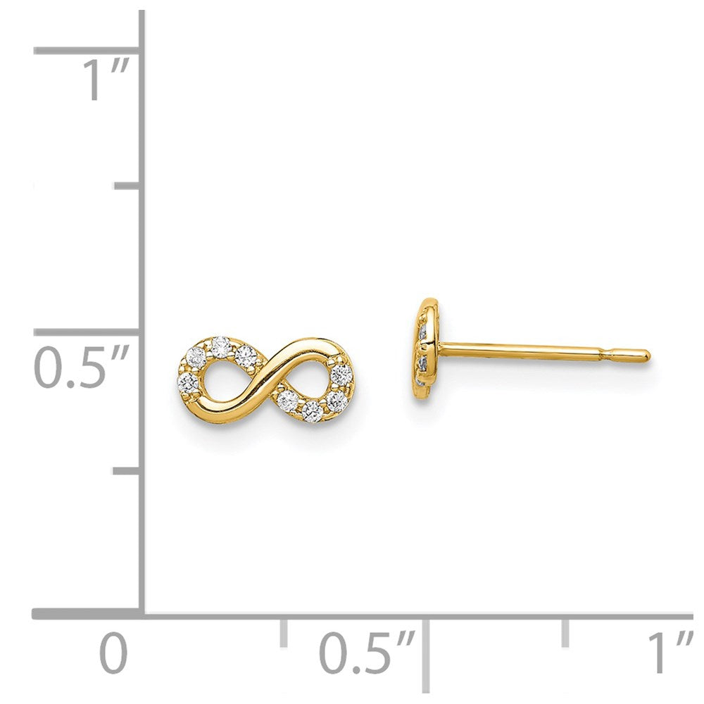Peaches 14k Madi K CZ Infinity Symbol Post Earrings