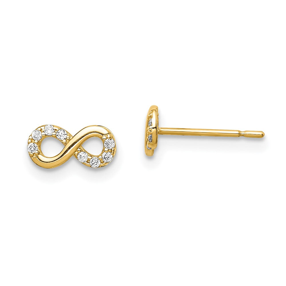 Peaches 14k Madi K CZ Infinity Symbol Post Earrings