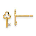 Pixie Bear 14k Madi K CZ Key Post Earrings