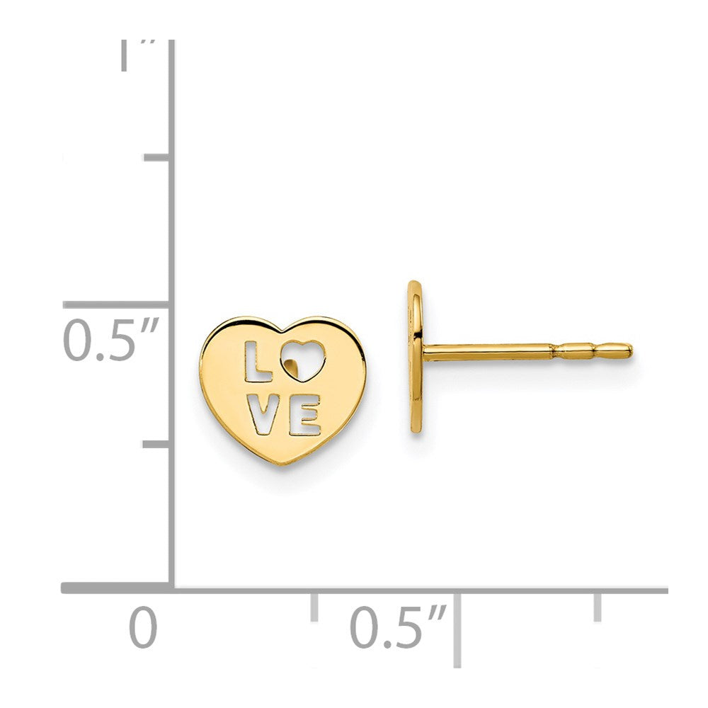 Giggles Bug 14k Madi K Love Heart Post Earrings