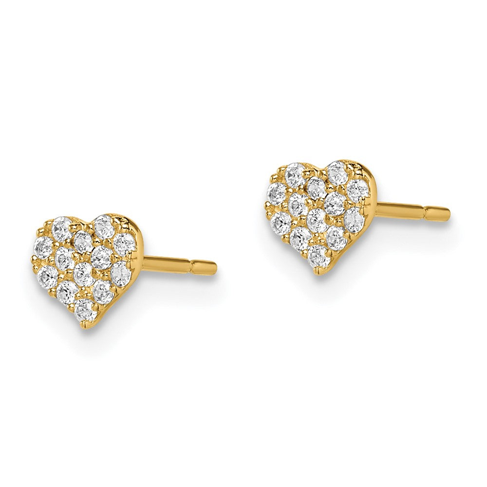 Wiggle Joy 14k Madi K CZ Heart Post Earrings