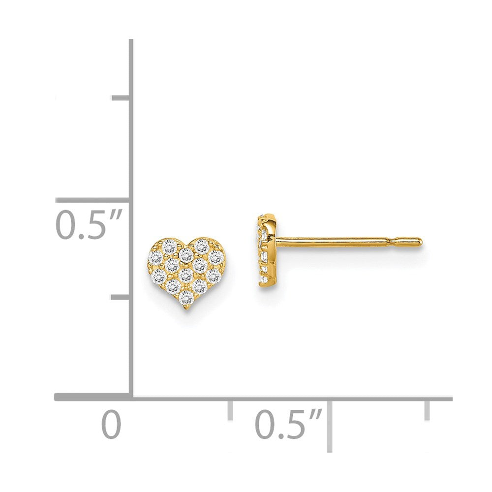 Wiggle Joy 14k Madi K CZ Heart Post Earrings