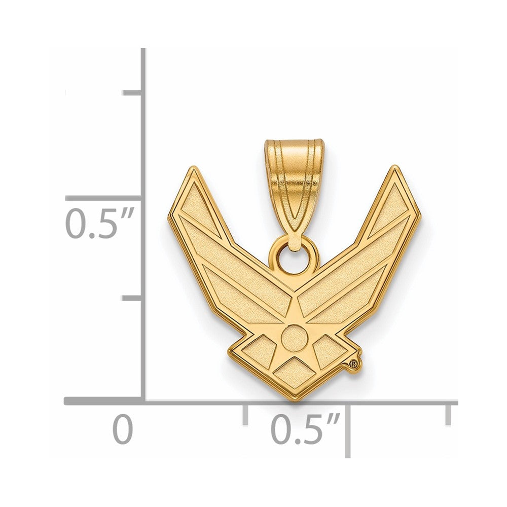 Astra Sterling Silver Gold-plated LogoArt U.S. Air Force Medium Pendant