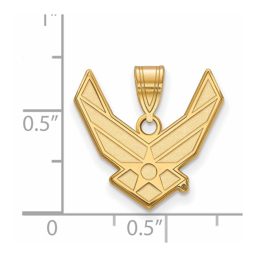Mirelle Sterling Silver Gold-plated LogoArt U.S. Air Force Large Pendant
