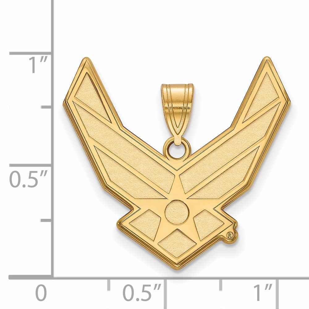 Mirelle Sterling Silver Gold-plated LogoArt U.S. Air Force Extra Large Pendant