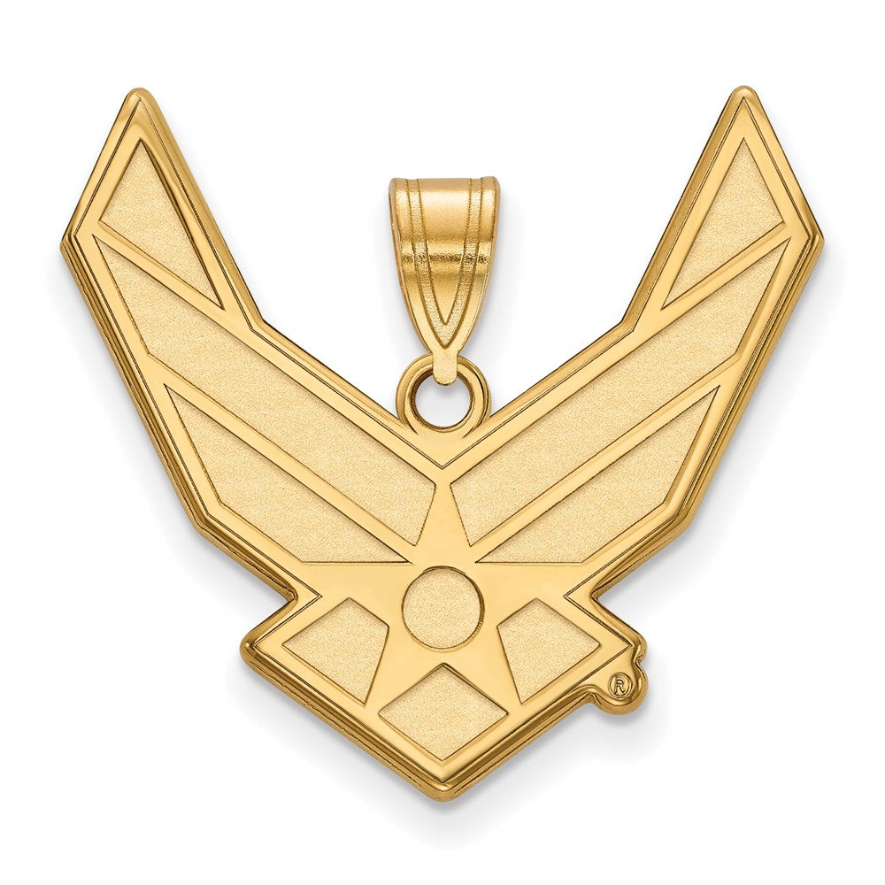 Mirelle Sterling Silver Gold-plated LogoArt U.S. Air Force Extra Large Pendant