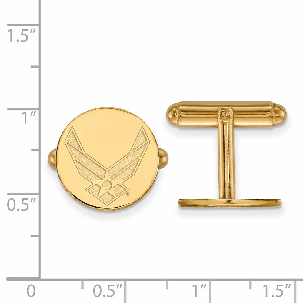 Novelle Sterling Silver Gold-plated LogoArt US Air Force Cuff Links