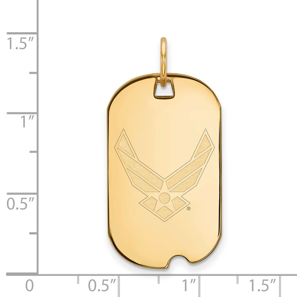Marin Sterling Silver Gold-plated LogoArt U.S. Air Force Small Dog Tag Pendant