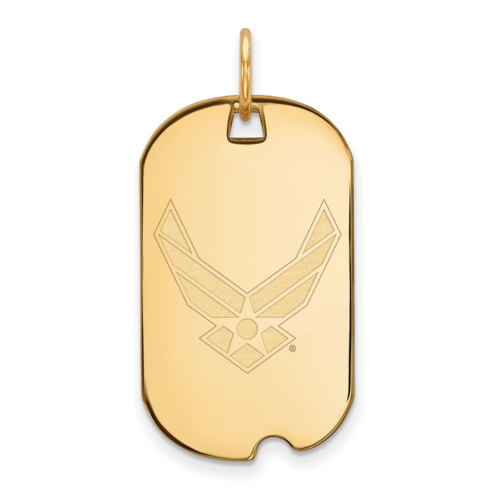 Marin Sterling Silver Gold-plated LogoArt U.S. Air Force Small Dog Tag Pendant