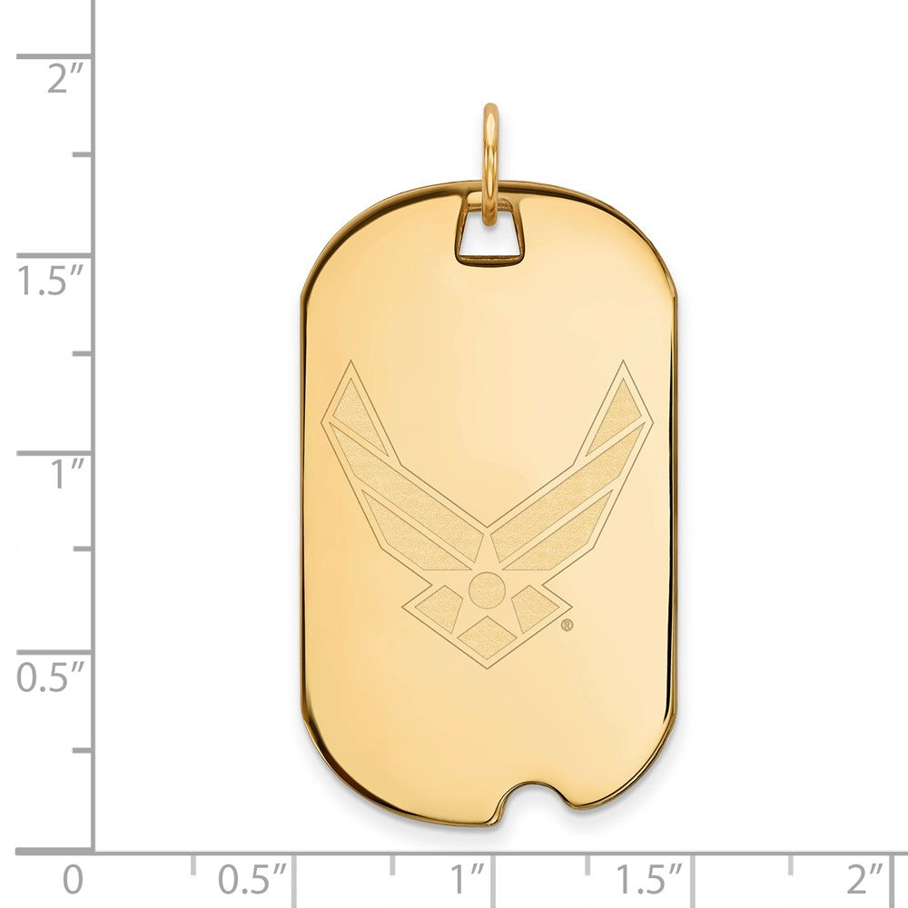 Lumine Sterling Silver Gold-plated LogoArt U.S. Air Force Large Dog Tag Pendant