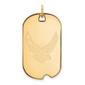 Lumine Sterling Silver Gold-plated LogoArt U.S. Air Force Large Dog Tag Pendant